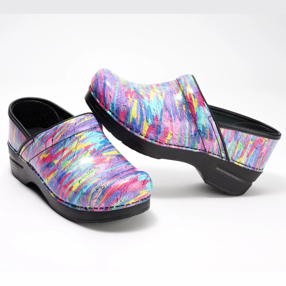 Dansko Professional Leather Clogs in Fashion Colors